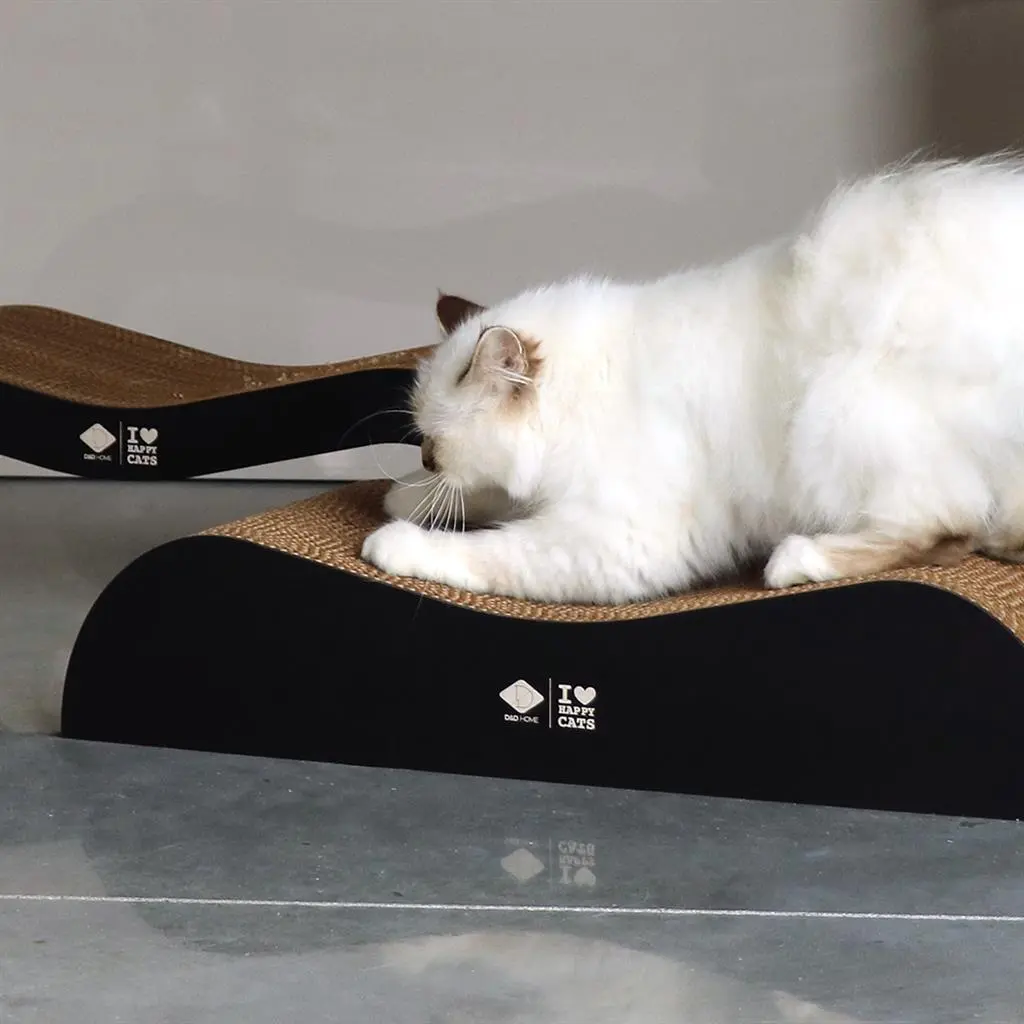 HappyCat ARCHIE Kradse Lounge 2i1 75x18 og 5x25 cm Sort Pap-kradsebræt